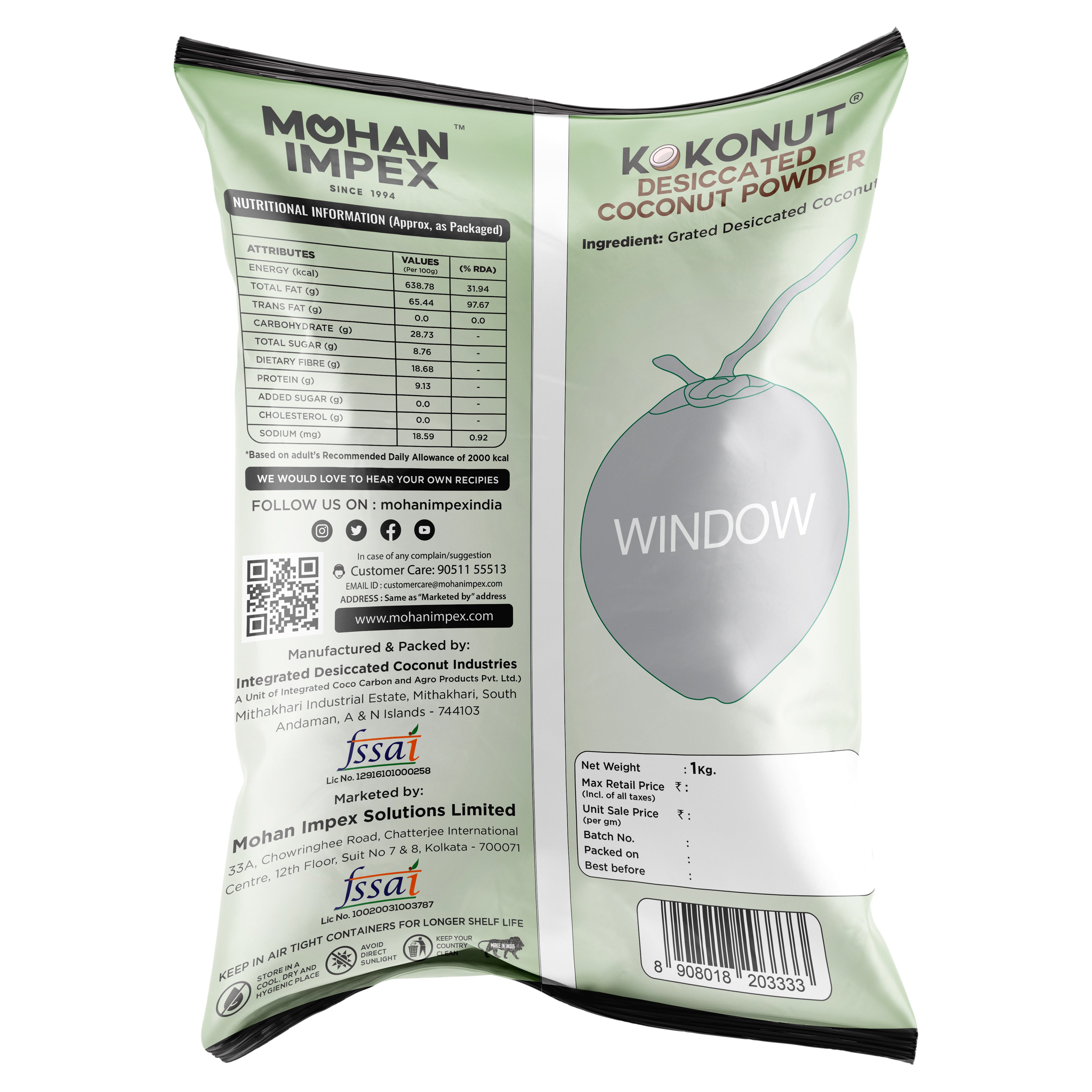 Mohan Impex 1 Kg Desiccated Coconut Powder