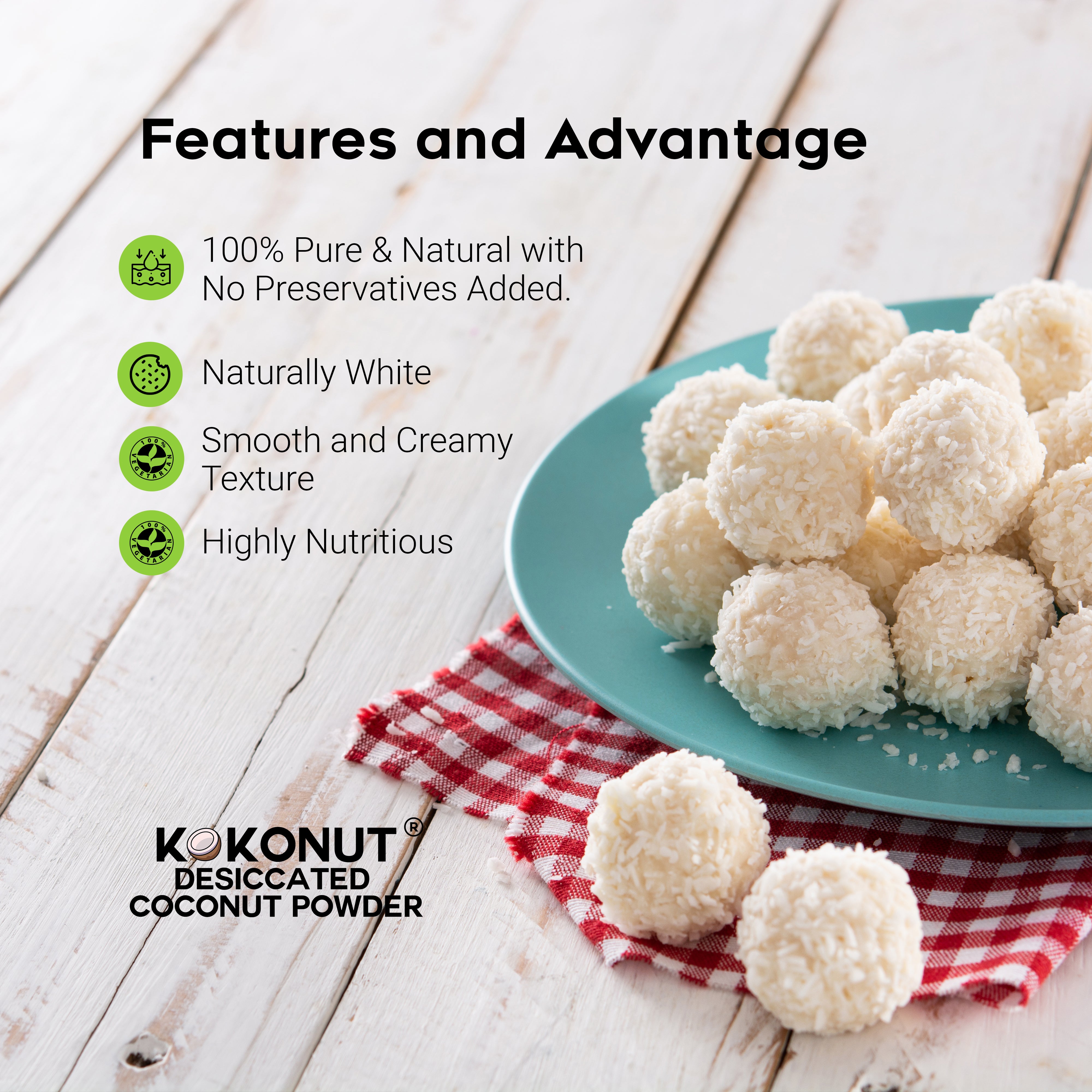 MOHAN IMPEX 1Kg Desiccated Coconut Powder Features