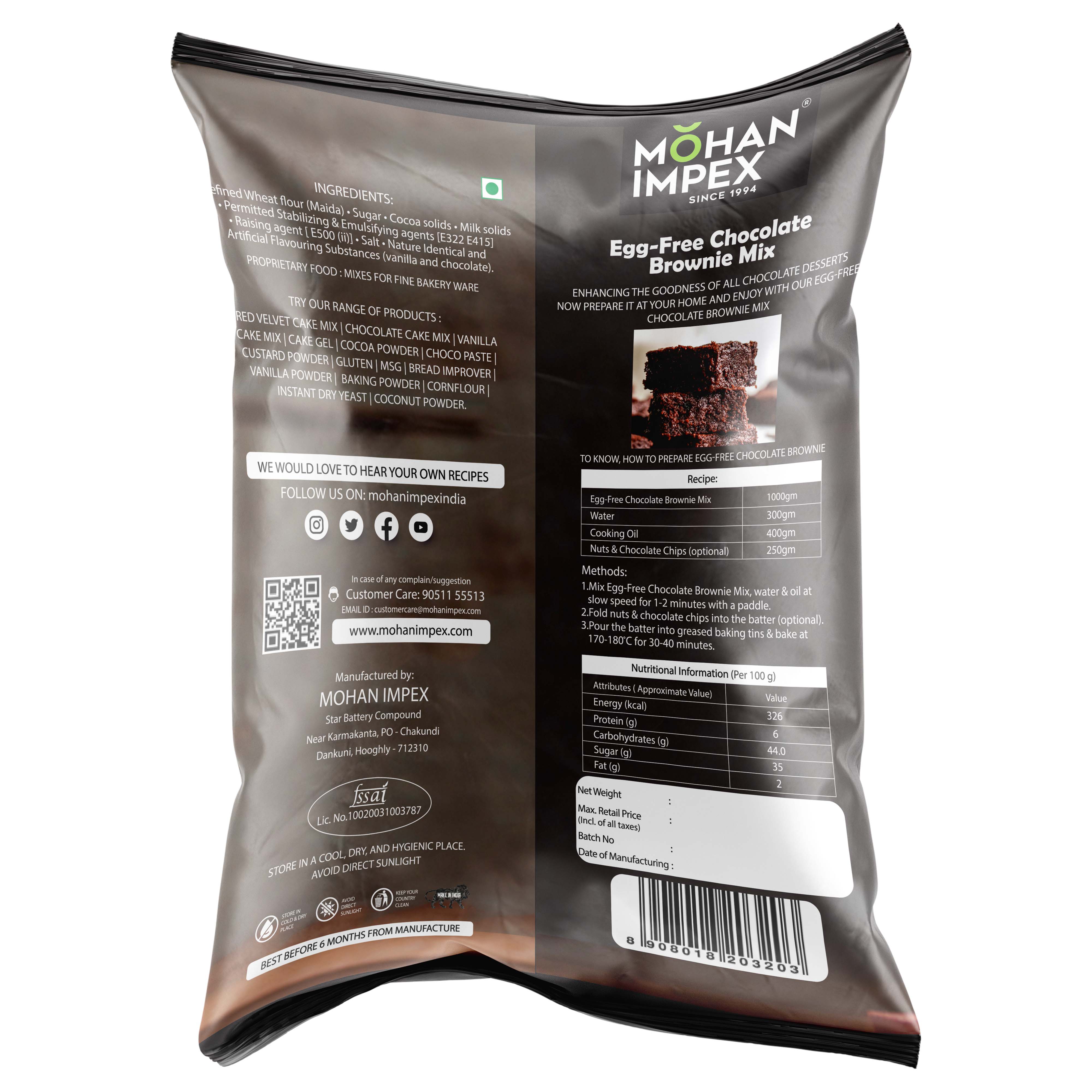 Mohan Impex Egg-Free Chocolate Brownie mix