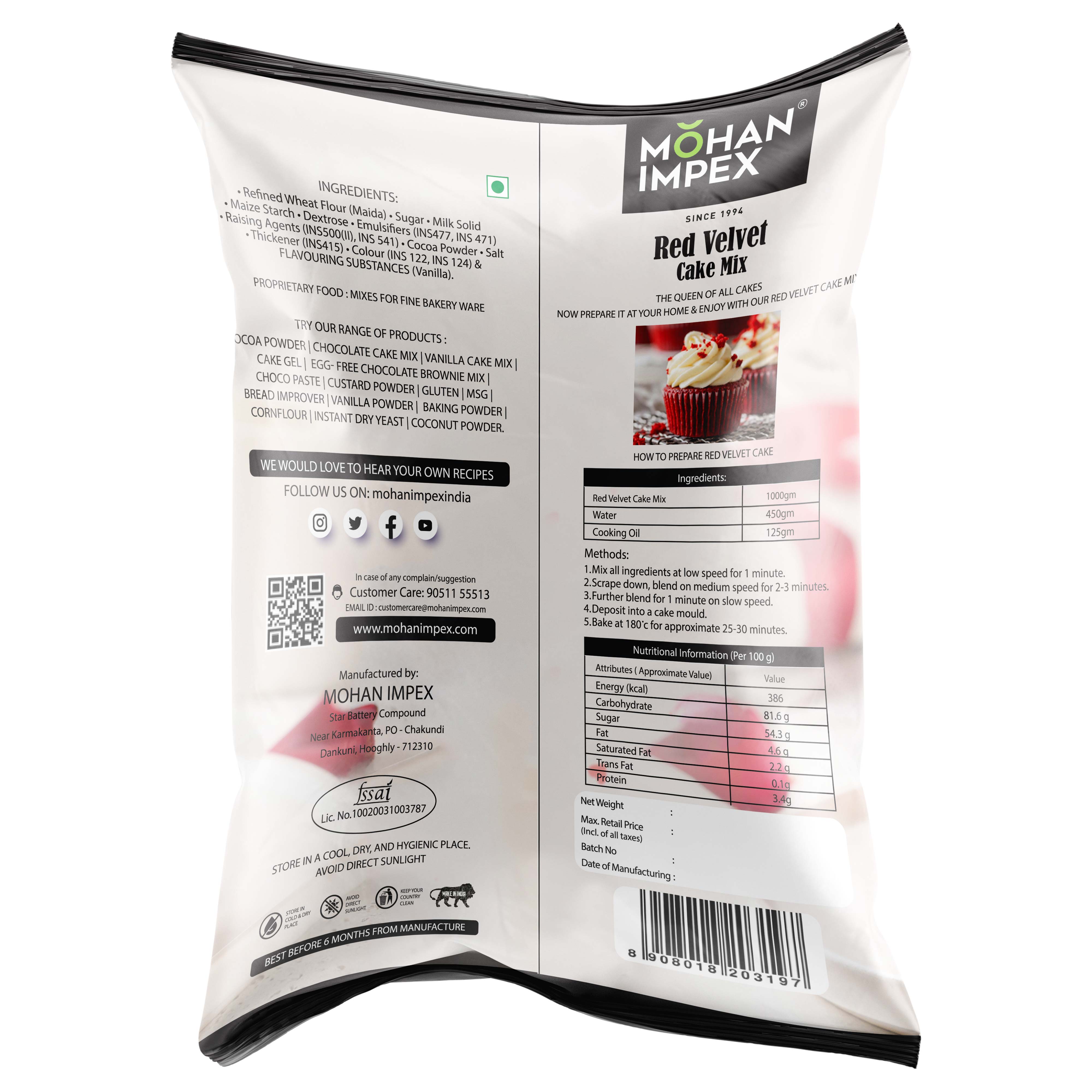 Mohan Impex Eggfree Red Velvet Cake Mix