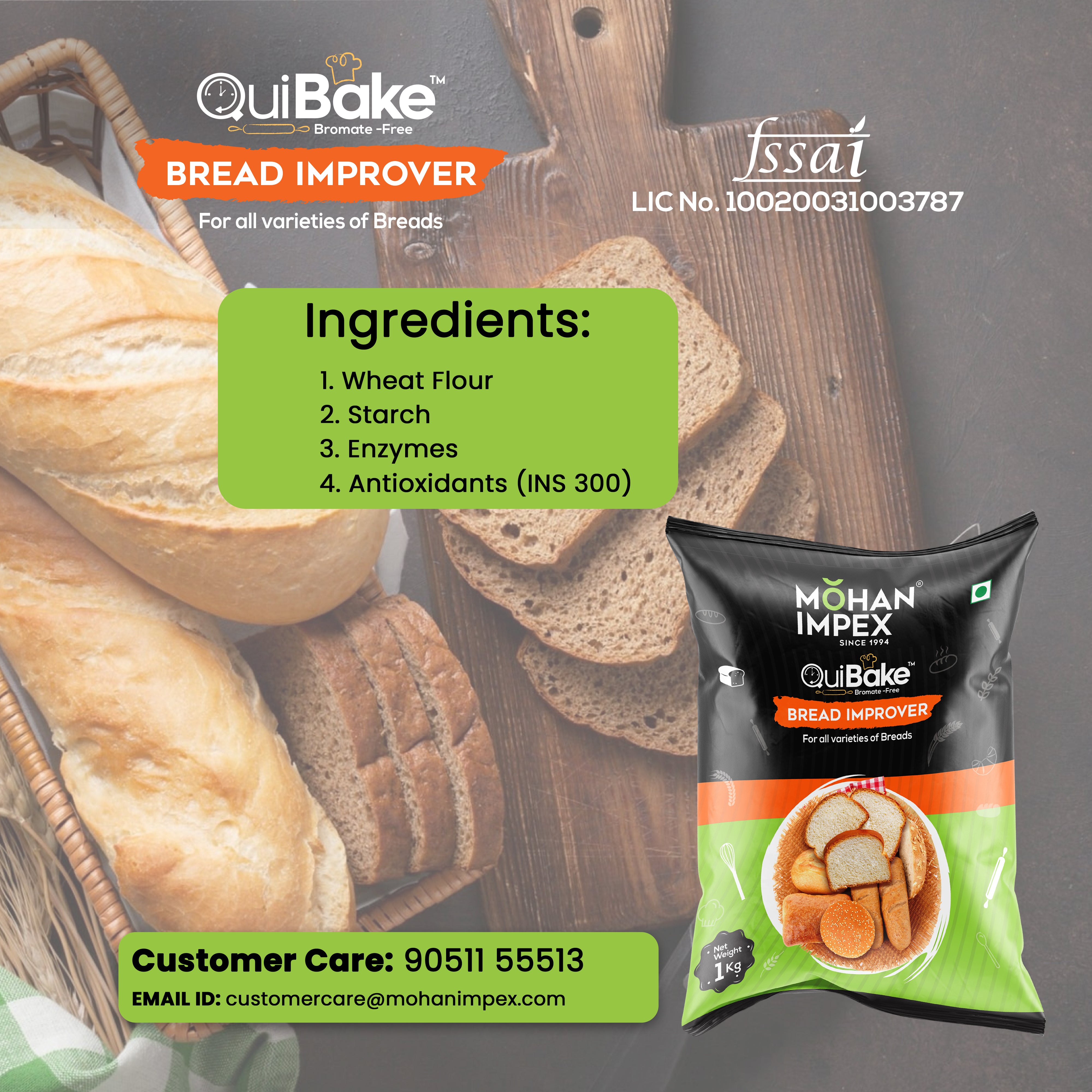 MOHAN IMPEX Quibake Bread Improver Ingredients
