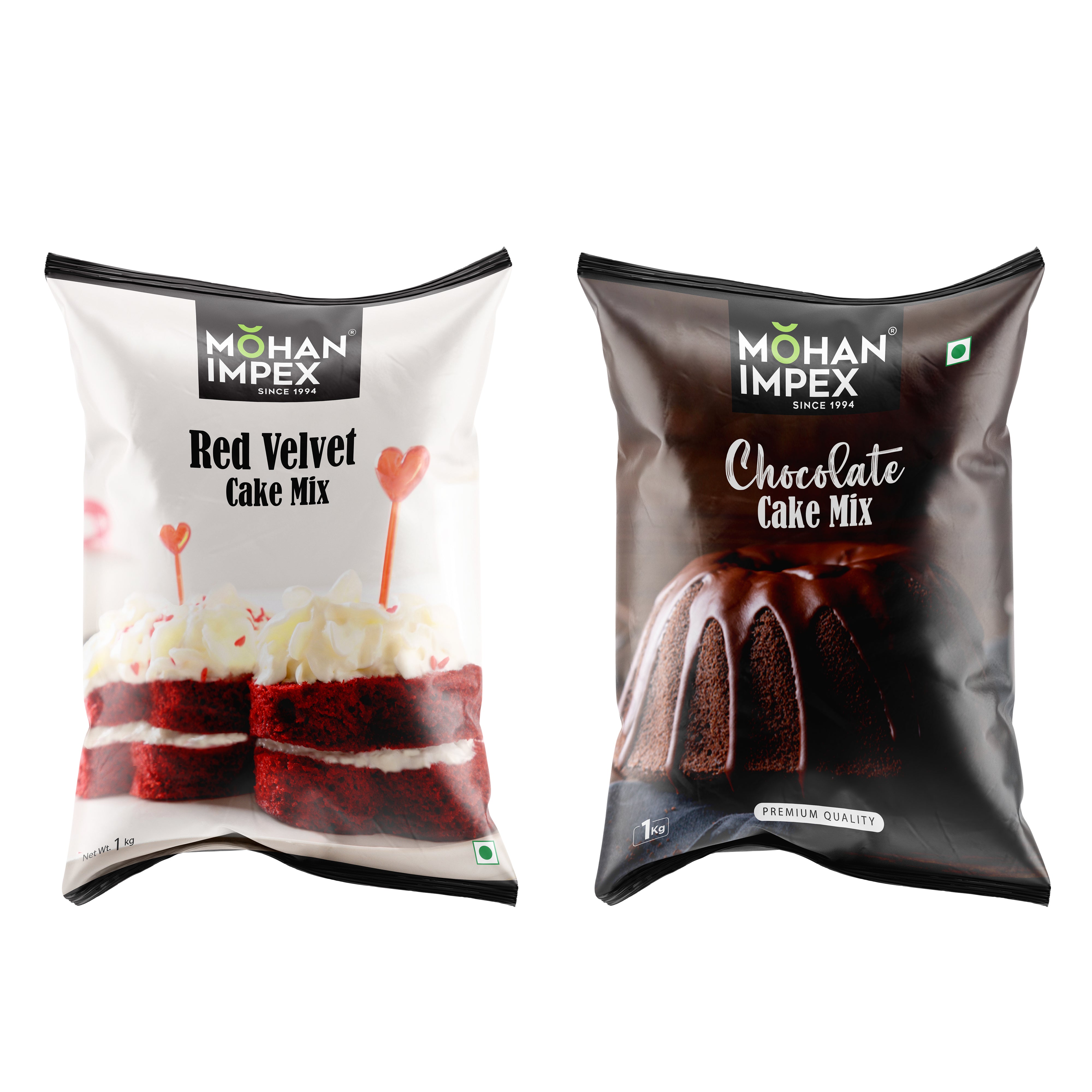 Mohan Impex 1 Kg Combo Pack of Eggfree Chocolate Cake Mix & Red Velvet Cake Mix
