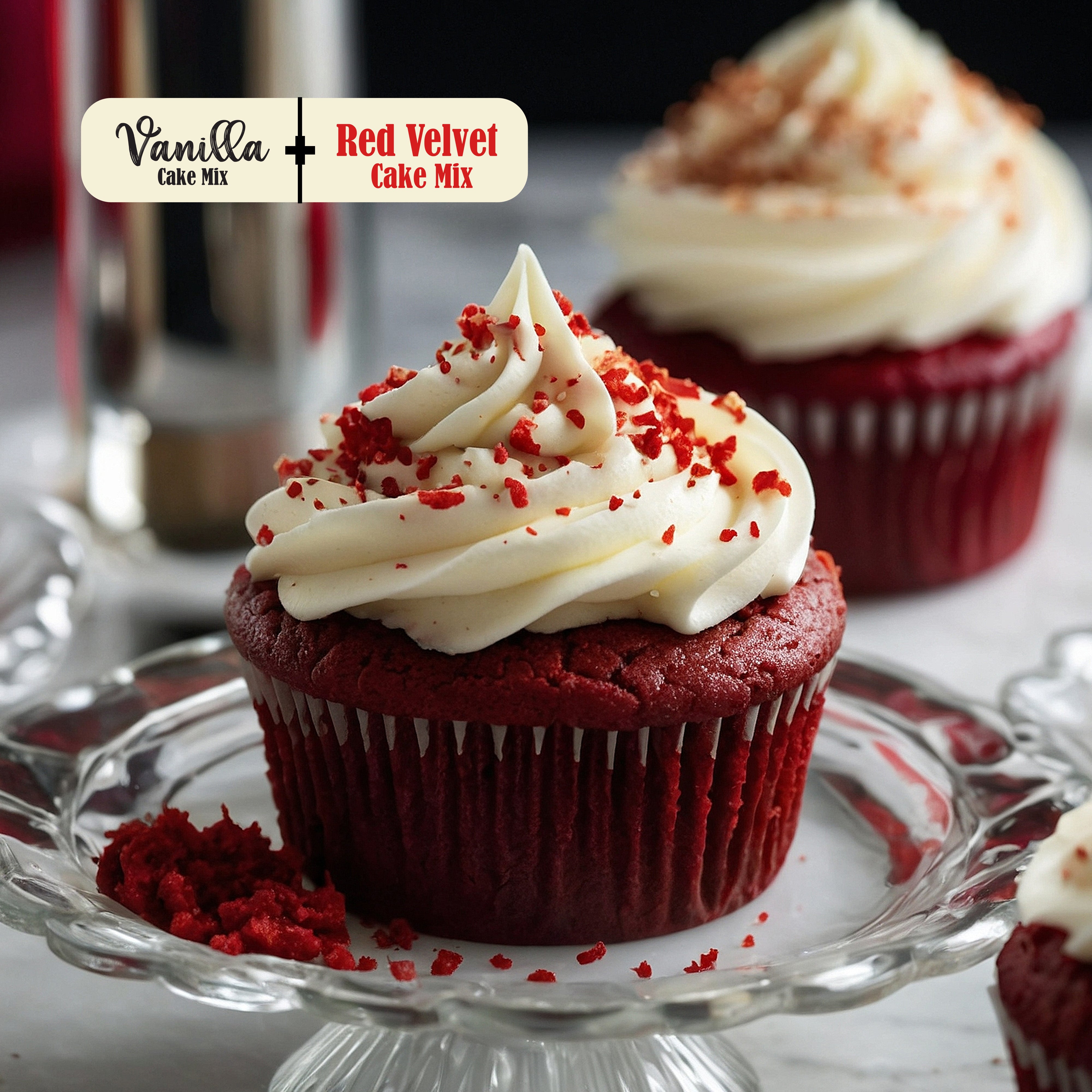 Mohan Impex 1 Kg Combo Pack of Eggfree Red Velvet Cake Mix & Vanilla Cake Mix