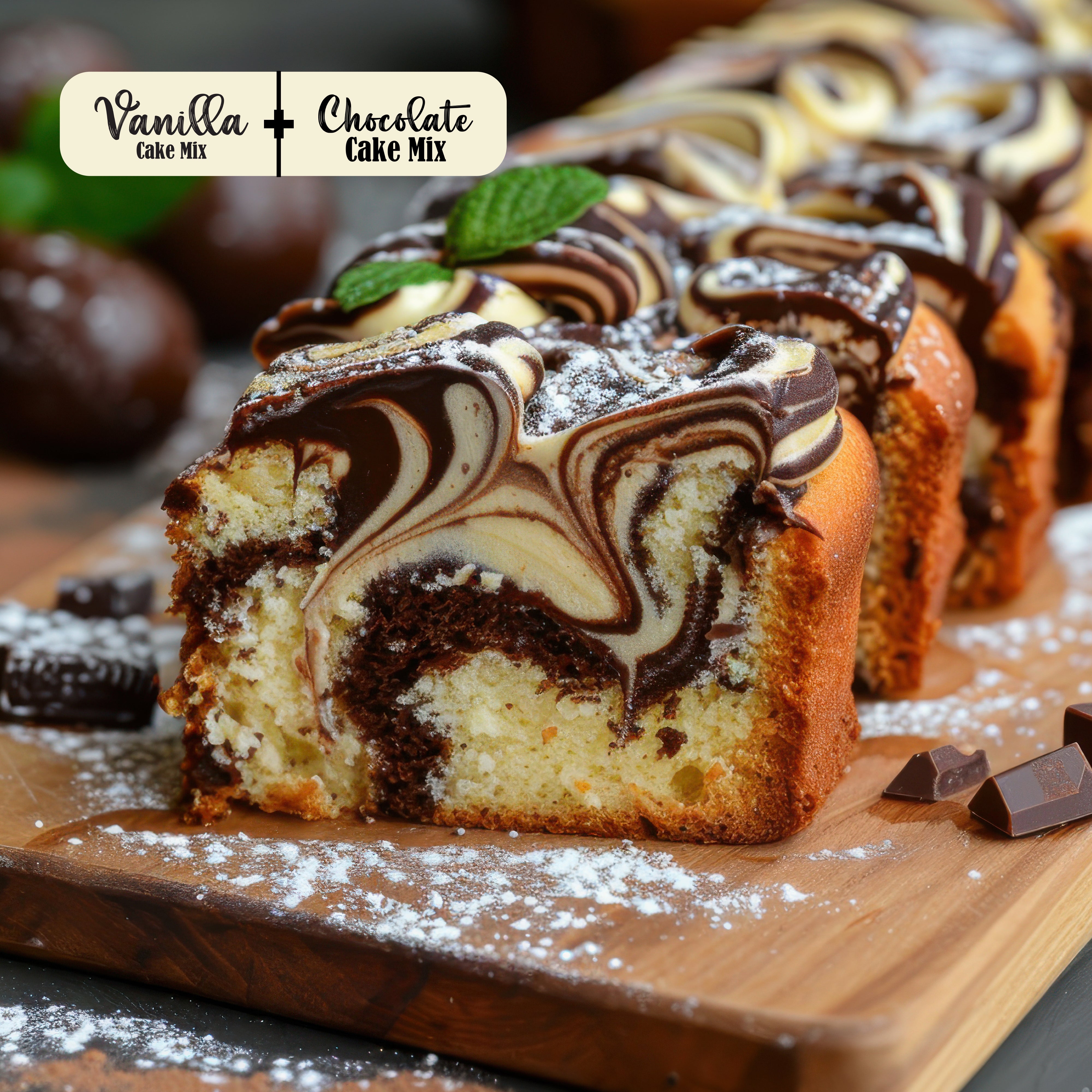 Mohan Impex 1 Kg Combo Pack of Eggfree Chocolate Cake Mix & Vanilla Cake Mix